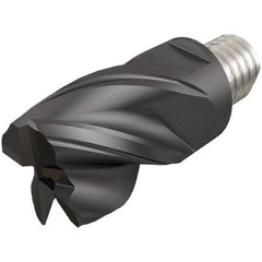 Iscar - MM EC-CF Grade IC908 Carbide End Milling Tip Insert - TiAlN/TiN Finish, 4 Flutes, 25mm Cutting Diam, 28mm Depth of Cut, 43mm Extension - Exact Tool & Supply