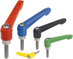 KIPP - M6, Fiberglass Reinforced Plastic Threaded Stud Adjustable Clamping Handle - 47mm OAL, 33.5mm High - Exact Tool & Supply