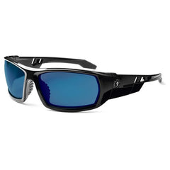 Odin Blue Mirror Lens Black Safety Glasses - Exact Tool & Supply