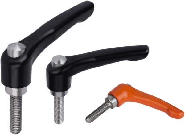 KIPP - 5/16-18, Zinc Threaded Stud Adjustable Clamping Handle - 91mm OAL, 58.5mm High - Exact Tool & Supply