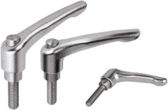 KIPP - M6, Stainless Steel Threaded Stud Adjustable Clamping Handle - 74.5mm OAL, 45.5mm High - Exact Tool & Supply