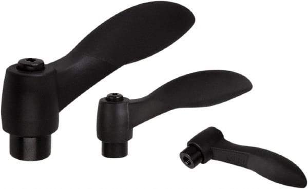 KIPP - #8-32, Fiberglass Reinforced Plastic & Thermoplastic SEBS Threaded Hole Adjustable Clamping Handle - 48.1mm OAL, 33.5mm High - Exact Tool & Supply