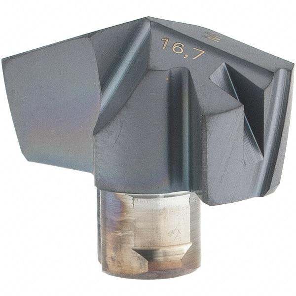 Iscar - Series ICM, 16.69mm Diam Grade IC907 Replaceable Drill Tip - Carbide, TiAlN/TiN Finish, 16 Seat Size - Exact Tool & Supply