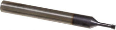 Iscar - 0.1083" Cutting Diam, 3 Flute, Solid Carbide Helical Flute Thread Mill - Internal Thread, 7.5mm LOC, 58mm OAL, 6mm Shank Diam - Exact Tool & Supply