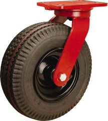 Hamilton - 10" Diam, Rubber Swivel Caster - 480 Lb Capacity, Top Plate Mount, 4-1/2" x 6-1/2" Plate, Sealed Precision Ball Bearing - Exact Tool & Supply