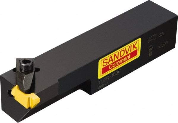 Sandvik Coromant - TLE, Internal or External, Left Hand, 0.18" Max Depth of Cut, Indexable Grooving Tool Holder - TLG-3189R Insert Compatibility, 1" Shank Height, 1" Shank Width, 5" OAL - Exact Tool & Supply