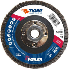 ‎4-1/2 Saber Tooth High Density Ceramic Abrasive, 40C, 5/8″-11 UNC Nut - Exact Tool & Supply