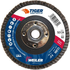 ‎4-1/2 Saber Tooth High Density Ceramic Abrasive, 60C, 5/8″-11 UNC Nut - Exact Tool & Supply
