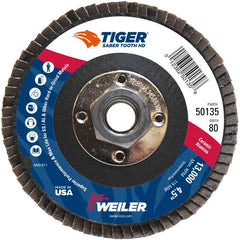 ‎4-1/2 Saber Tooth High Density Ceramic Abrasive, 80C, 5/8″-11 UNC Nut - Exact Tool & Supply