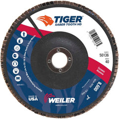 7″ Saber Tooth High Density Ceramic Abrasive, 40C, 7/8″ Arbor Hole - Exact Tool & Supply