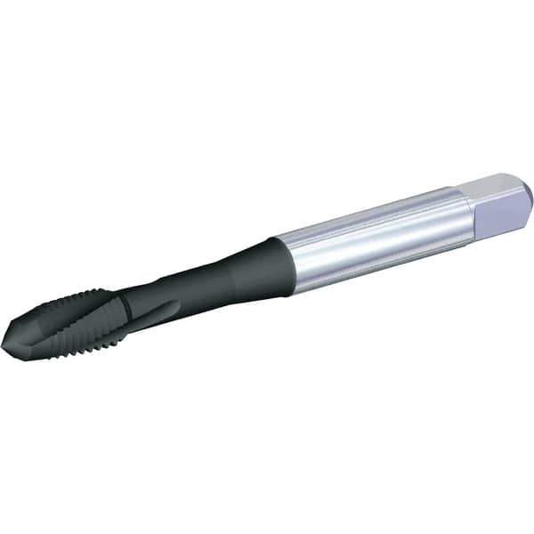 Kennametal - 3/8-16 UNC 3 Flute 2B Plug Spiral Flute Tap - Powdered Metal, Nitride Finish, 74.5mm OAL, Left Hand Flute, Right Hand Thread, H5, Series T660 - Exact Tool & Supply