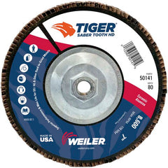 7″ Saber Tooth High Density Ceramic Abrasive, 80C, 5/8″-11 UNC Nut - Exact Tool & Supply