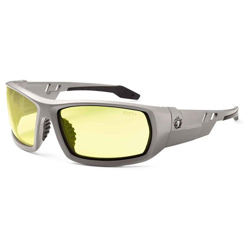 Odin Yellow Lens Matte Gray Safety Glasses - Exact Tool & Supply