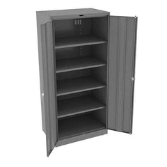 Tennsco - 5 Shelf Locking Storage Cabinet - Steel, 36" Wide x 24" Deep x 78" High, Medium Gray - Exact Tool & Supply