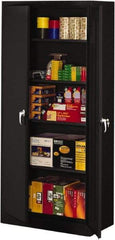 Tennsco - 5 Shelf Locking Storage Cabinet - Steel, 36" Wide x 18" Deep x 78" High, Black - Exact Tool & Supply