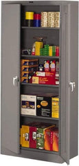 Tennsco - 5 Shelf Locking Storage Cabinet - Steel, 36" Wide x 18" Deep x 78" High, Medium Gray - Exact Tool & Supply