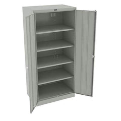 Tennsco - 5 Shelf Locking Storage Cabinet - Steel, 36" Wide x 24" Deep x 78" High, Light Gray - Exact Tool & Supply