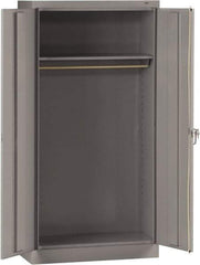 Tennsco - 2 Shelf Wardrobe Storage Cabinet - Steel, 36" Wide x 18" Deep x 72" High, Medium Gray - Exact Tool & Supply