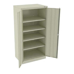 Tennsco - 5 Shelf Locking Storage Cabinet - Steel, 36" Wide x 24" Deep x 72" High, Champagne/Putty - Exact Tool & Supply