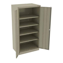 Tennsco - 5 Shelf Locking Storage Cabinet - Steel, 36" Wide x 24" Deep x 72" High, Sand - Exact Tool & Supply