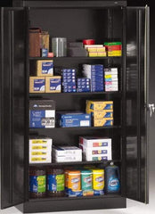 Tennsco - 5 Shelf Locking Storage Cabinet - Steel, 36" Wide x 18" Deep x 72" High, Black - Exact Tool & Supply