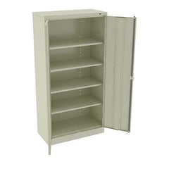 Tennsco - 5 Shelf Locking Storage Cabinet - Steel, 36" Wide x 18" Deep x 72" High, Champagne/Putty - Exact Tool & Supply
