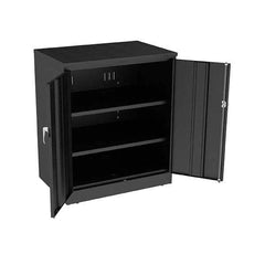Tennsco - 3 Shelf Locking Storage Cabinet - Steel, 36" Wide x 24" Deep x 42" High, Black - Exact Tool & Supply