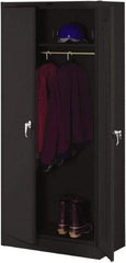 Tennsco - 2 Shelf Wardrobe Storage Cabinet - Steel, 36" Wide x 24" Deep x 78" High, Black - Exact Tool & Supply