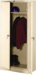 Tennsco - 2 Shelf Locking Storage Cabinet - Steel, 36" Wide x 24" Deep x 78" High, Champagne/Putty - Exact Tool & Supply