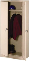 Tennsco - 2 Shelf Wardrobe Storage Cabinet - Steel, 36" Wide x 18" Deep x 78" High, Sand - Exact Tool & Supply
