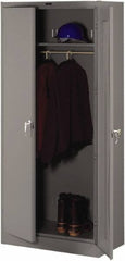 Tennsco - 2 Shelf Wardrobe Storage Cabinet - Steel, 36" Wide x 18" Deep x 78" High, Medium Gray - Exact Tool & Supply