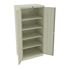 Tennsco - 5 Shelf Locking Storage Cabinet - Steel, 36" Wide x 24" Deep x 78" High, Champagne/Putty - Exact Tool & Supply