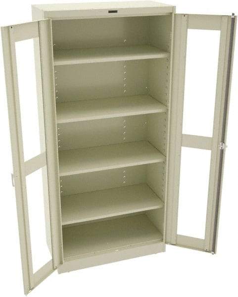 Tennsco - 5 Shelf Visible Storage Cabinet - Steel, 36" Wide x 24" Deep x 78" High, Champagne/Putty - Exact Tool & Supply