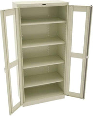 Tennsco - 5 Shelf Visible Storage Cabinet - Steel, 36" Wide x 24" Deep x 78" High, Champagne/Putty - Exact Tool & Supply