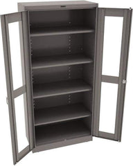 Tennsco - 5 Shelf Visible Storage Cabinet - Steel, 36" Wide x 18" Deep x 78" High, Medium Gray - Exact Tool & Supply