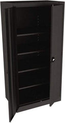 Tennsco - 5 Shelf Locking Storage Cabinet - Steel, 36" Wide x 24" Deep x 72" High, Black - Exact Tool & Supply