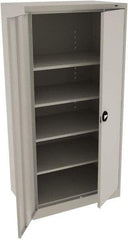 Tennsco - 5 Shelf Locking Storage Cabinet - Steel, 36" Wide x 24" Deep x 72" High, Light Gray - Exact Tool & Supply