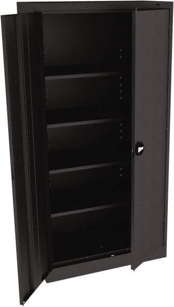 Tennsco - 5 Shelf Locking Storage Cabinet - Steel, 36" Wide x 18" Deep x 72" High, Black - Exact Tool & Supply