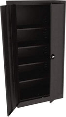 Tennsco - 5 Shelf Locking Storage Cabinet - Steel, 36" Wide x 18" Deep x 72" High, Black - Exact Tool & Supply
