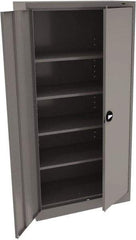 Tennsco - 5 Shelf Locking Storage Cabinet - Steel, 36" Wide x 18" Deep x 72" High, Medium Gray - Exact Tool & Supply
