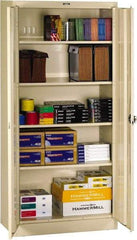 Tennsco - 5 Shelf Locking Storage Cabinet - Steel, 36" Wide x 18" Deep x 72" High, Sand - Exact Tool & Supply