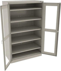 Tennsco - 5 Shelf Visible Storage Cabinet - Steel, 48" Wide x 24" Deep x 78" High, Light Gray - Exact Tool & Supply