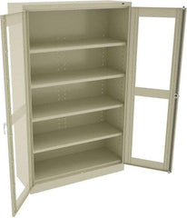 Tennsco - 5 Shelf Visible Storage Cabinet - Steel, 48" Wide x 18" Deep x 78" High, Champagne/Putty - Exact Tool & Supply