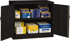 Tennsco - 2 Shelf Locking Storage Cabinet - Steel, 48" Wide x 18" Deep x 42" High, Black - Exact Tool & Supply