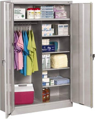 Tennsco - 6 Shelf Combination Storage Cabinet - Steel, 48" Wide x 18" Deep x 78" High, Champagne/Putty - Exact Tool & Supply