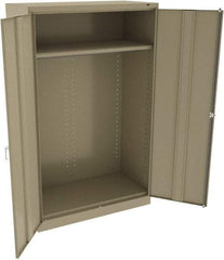 Tennsco - 2 Shelf Wardrobe Storage Cabinet - Steel, 48" Wide x 24" Deep x 78" High, Sand - Exact Tool & Supply