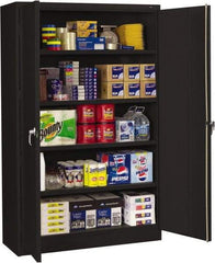 Tennsco - 5 Shelf Locking Storage Cabinet - Steel, 48" Wide x 24" Deep x 78" High, Black - Exact Tool & Supply