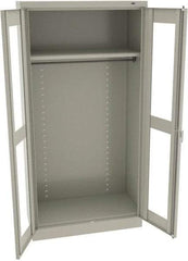 Tennsco - 2 Shelf Wardrobe Storage Cabinet - Steel, 36" Wide x 18" Deep x 72" High, Light Gray - Exact Tool & Supply