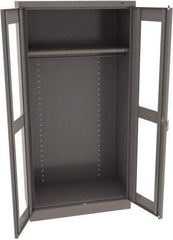 Tennsco - 2 Shelf Wardrobe Storage Cabinet - Steel, 36" Wide x 18" Deep x 72" High, Medium Gray - Exact Tool & Supply