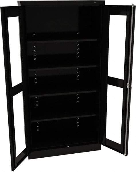 Tennsco - 5 Shelf Visible Storage Cabinet - Steel, 36" Wide x 24" Deep x 72" High, Black - Exact Tool & Supply